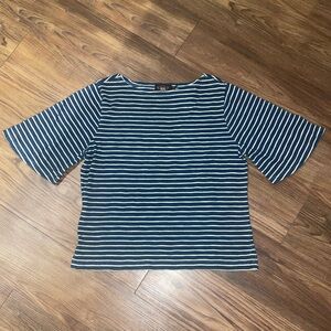 RRL Striped Blue Cropped Top